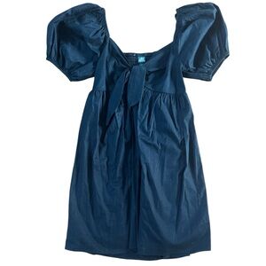 Wild Fable Blue Puff Sleeve Black Sundress Casual Size XS